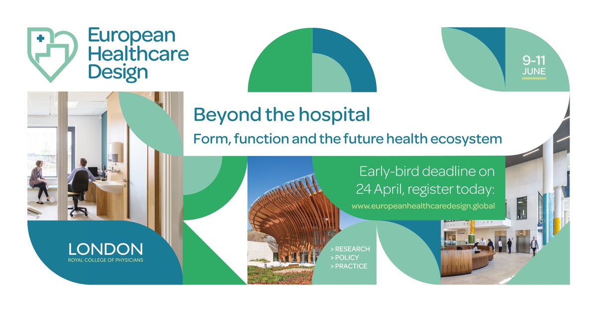 EHDCongress's tweet image. ⏳ Early-bird rates for #EHD2025 close on 24 April!

Join healthcare design leaders from around the world, 9–11 June in London

🔗 Book your spot today: bit.ly/EHD2025Register
🔗 Explore the programme: bit.ly/EHD2025Program…

#HealthcareDesign #HealthArchitecture #FutureHealth