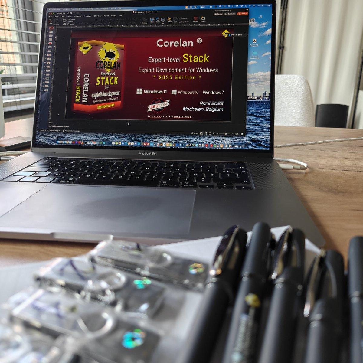 Class prep <a href="/brucon/">BruCON</a> in full progress 🤩💪🏼

Corelan stack = Step 1️⃣ on your journey to Corelan Certification.

✅ You can still sign up for Stack classes in US and Switzerland this year. 

👉🏼 bit.ly/corelan-traini… 

Pls share 🙏🏼🙏🏼

 #cced #corelan #stack