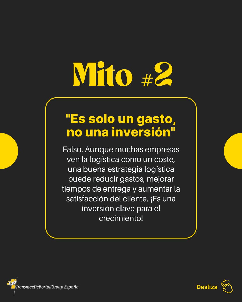 TDBG_Spain's tweet photo. 🔍 ¡Desmentimos 3 mitos sobre la logística!
No es solo mover productos, ¡es estrategia, inversión y eficiencia!
📦 ¿Cuál de estos mitos te suena familiar?
💬 Responde con el que más escuchas.
#LogísticaInteligente #3MitosLogística #CadenaSuministro #SmartLogistics #LogisticsMyths https://t.co/2yFnnUS6pT