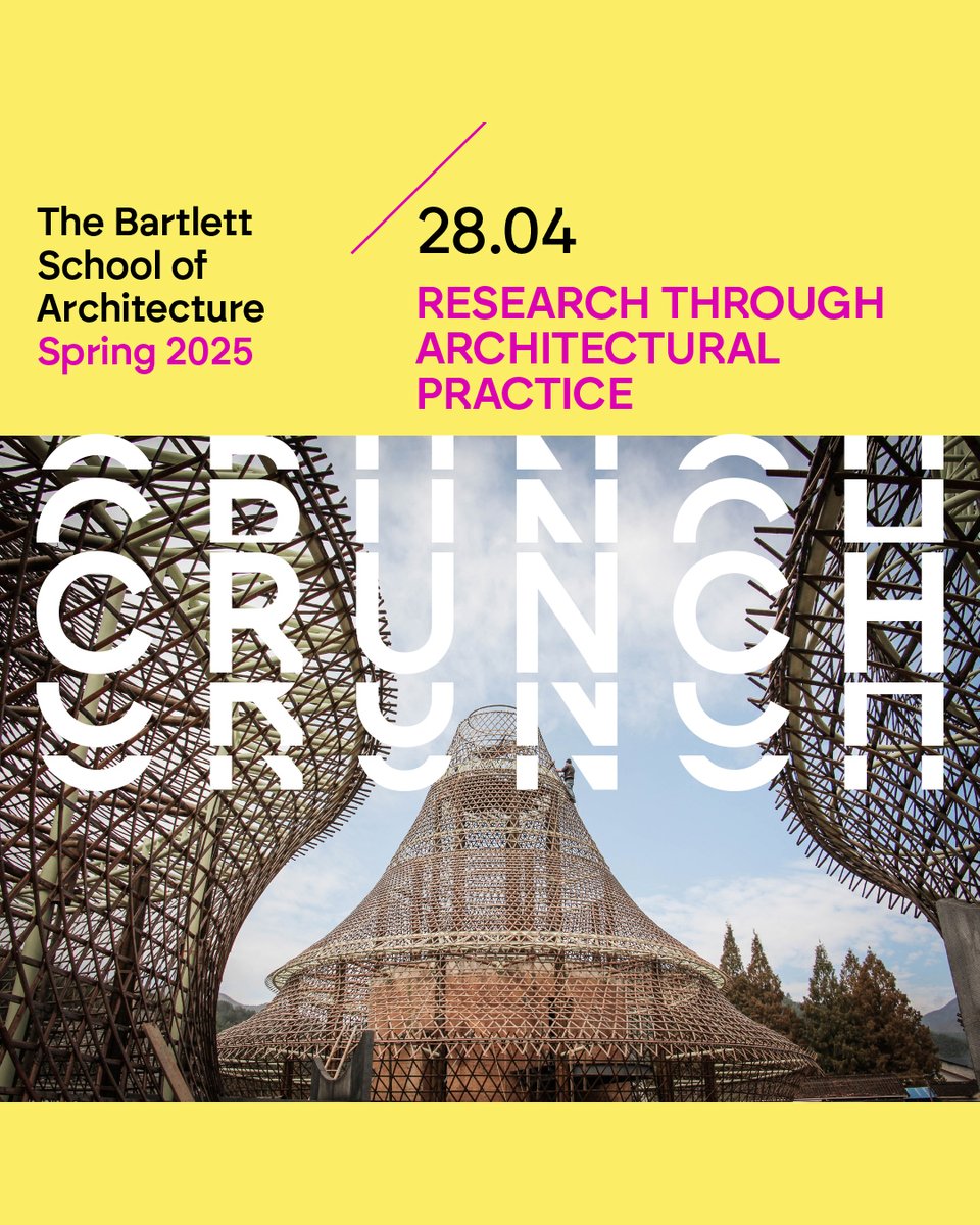 Join us next Monday 28 April for the last CRUNCH seminar of 2024/25.

Architect Anna Heringer explores how architecture can be a powerful tool to improve lives and advance social justice.
📍 Christopher Ingold Auditorium, 22 Gordon Street

Find out more: ucl.ac.uk/bartlett/event…