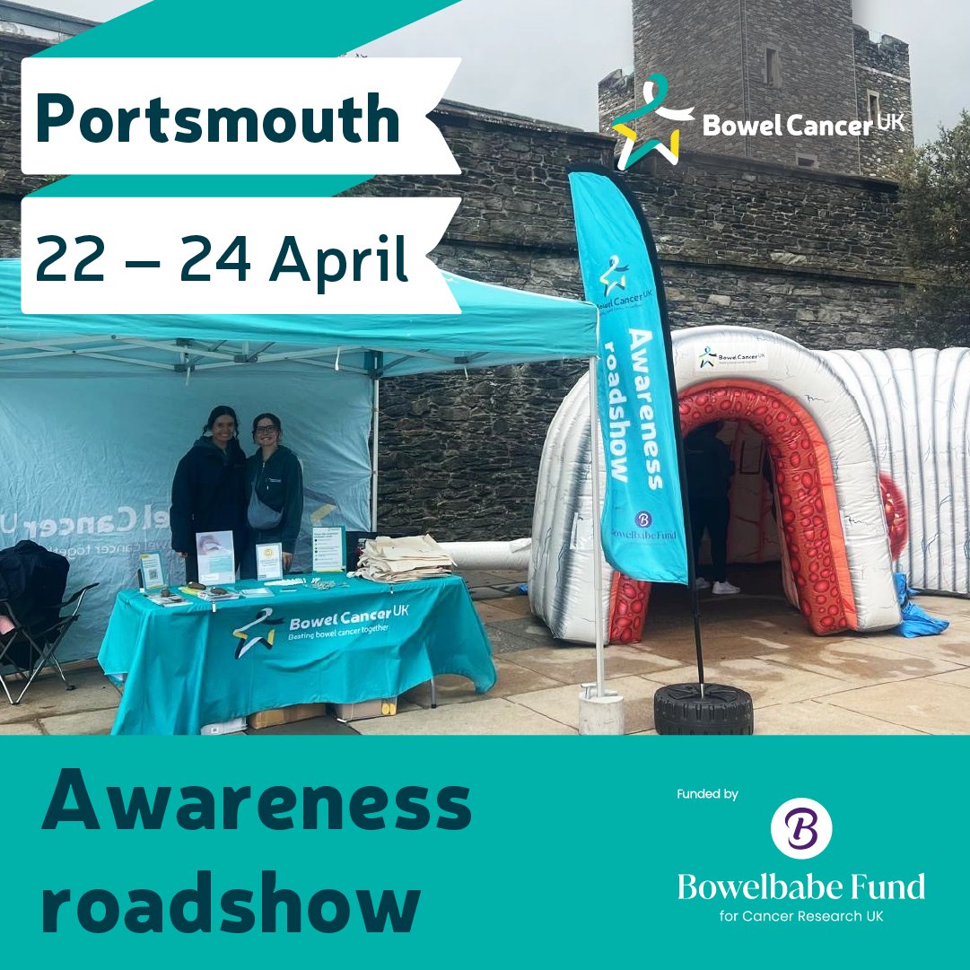 Don’t miss us in Portsmouth today, tomorrow and Thursday!

We’ll be visiting along with our inflatable bowel. For today, you’ll find us <a href="/Morrisons/">Morrisons</a> Victory Retail Park from 10am till 4pm. 

Make sure to come say hi👋 

To learn more about our visit to Portsmouth go to