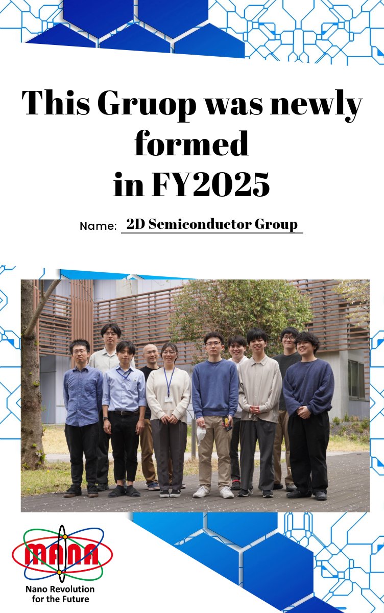wpi_mana's tweet photo. 【News】
2D Semiconductor Group has been established in Semiconductor Materials Field, MANA.
https://t.co/MKhinvzfcV
We focus on nanomaterials with characteristic structures on the nanometer scale.
Don't miss the exciting updates and our innovations!

#newgroup #TMDs #MANA #NIMS https://t.co/jNAHf0UIHF