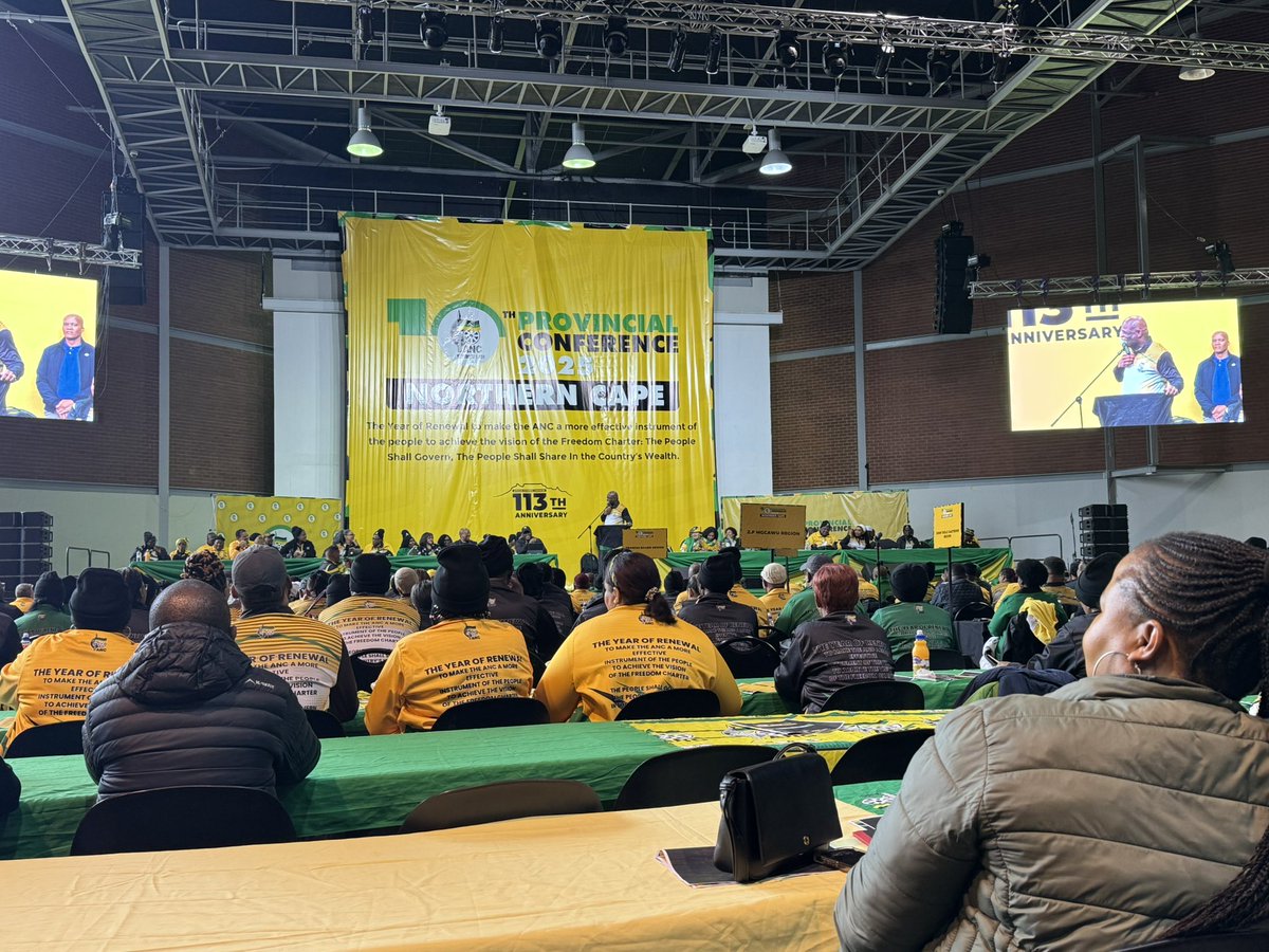 The ANC in the NCape’s 10th provincial conference is underway in Kimberley. Outgoing chair, Zamani Saul making opening remarks. TG Gwen Ramakgopa expected to make the opening address later. #SABCNews