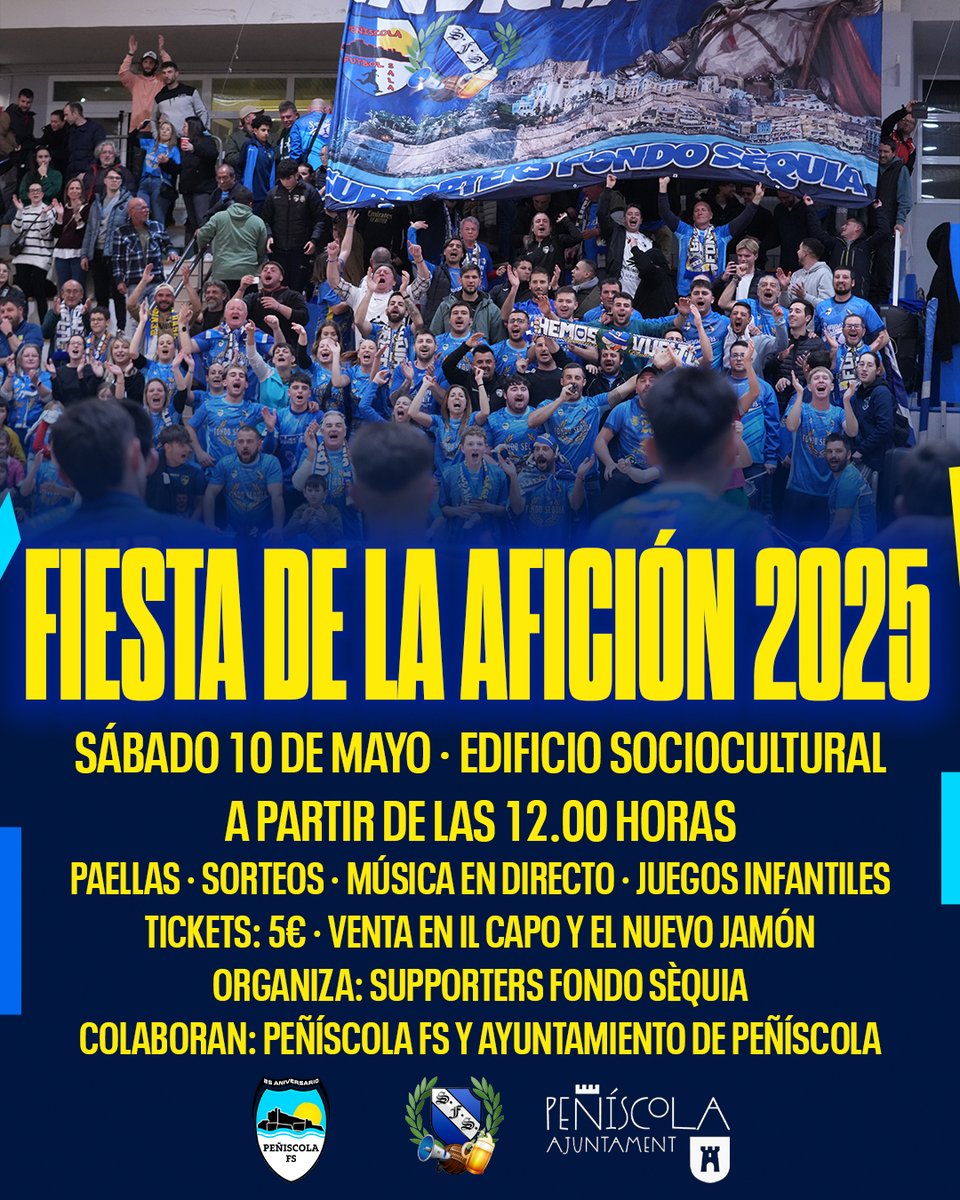 Vuelve un año más la 𝐅𝐢𝐞𝐬𝐭𝐚 𝐝𝐞 𝐥𝐚 𝐀𝐟𝐢𝐜𝐢𝐨́𝐧 de <a href="/SFS2006/">S.F.S. 2006</a> Fondo Sèquia ‼️

📅 Sábado 10 de mayo
⌚️ A partir de las 12 h
📍 Edificio Sociocultural

🥘 Paellas, 🎧 música en directo, 🎰 sorteos y 🎭 juegos infantiles 

🎟️ Venta de tickets en Il Capo y El Nuevo Jamón