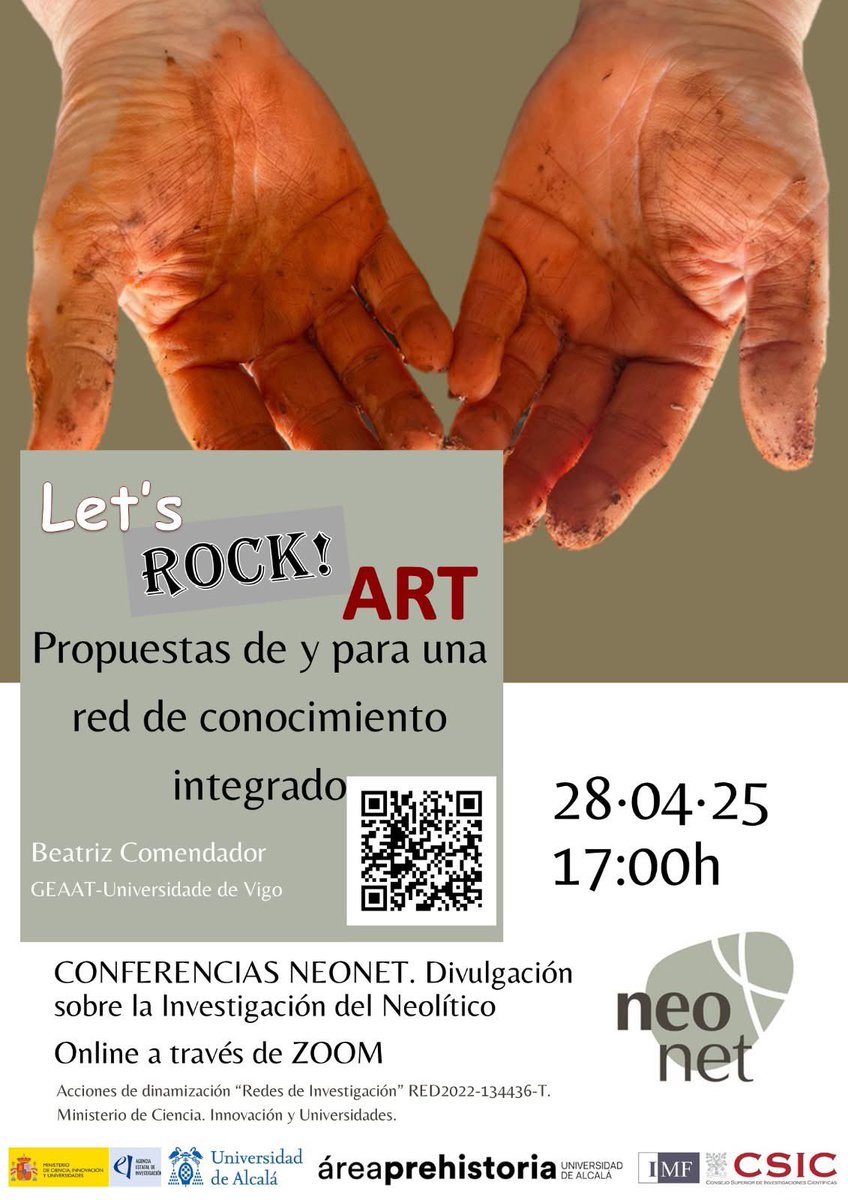 PrehistoriaUAH's tweet image. 📢📢📢No os podéis perder a Beatriz Comendador  &quot;Let´s Rock! Art&quot; 🗓️28/04⏰17:00h Vía ZOOM #Neonet @UVigo
 @NeolithicMisce1 @UAHes @CulturaUAH @otcUAH