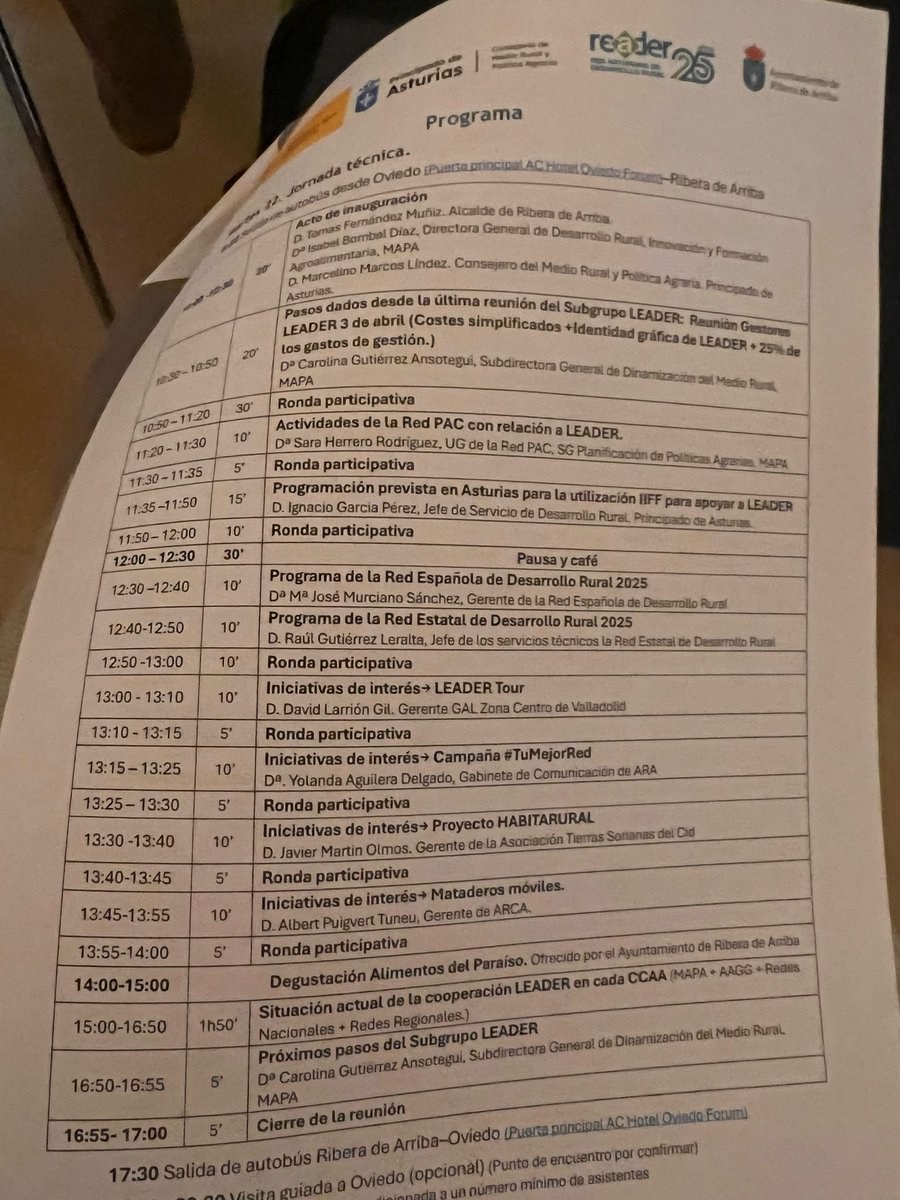 🎙️💬REDR participa en la 7ª reunión del Subgrupo LEADER de la <a href="/redPAC_/">Red PAC</a>  de @mapagob que se celebra hasta mañana en Ribera de Arriba (Asturias)

👉<a href="/mjmurciano/">maria jose</a>, gerente de nuestra entidad, presentará el plan de acción de la Red Española de Desarrollo Rural para 2025