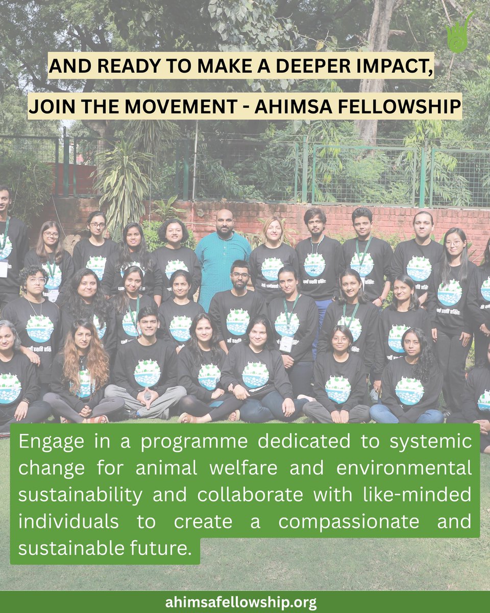 Change makers—this is your call.
Join the Ahimsa Fellowship and turn your passion into policy. 

Learn📚, lead, and fight for a sustainable future.🌱

#OurPowerOurPlanet 
#EarthDay2025