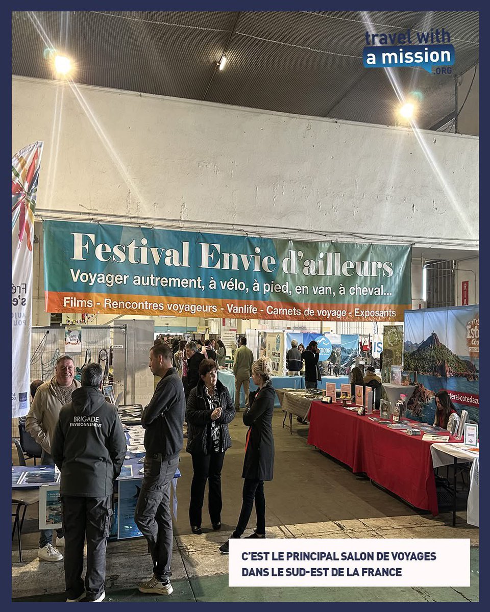 TWAM_FR's tweet photo. 🌍 Ce week-end, nous étions présents au Festival Envie d'ailleurs – édition 2025, qui s’est tenu cette année à Fréjus ! 🎒🌿

Un grand merci aux organisateurs, aux intervenants passionnés, et à toutes les personnes venues échanger avec nous sur le stand de Travel With A Mission. https://t.co/udG8OxuuBd