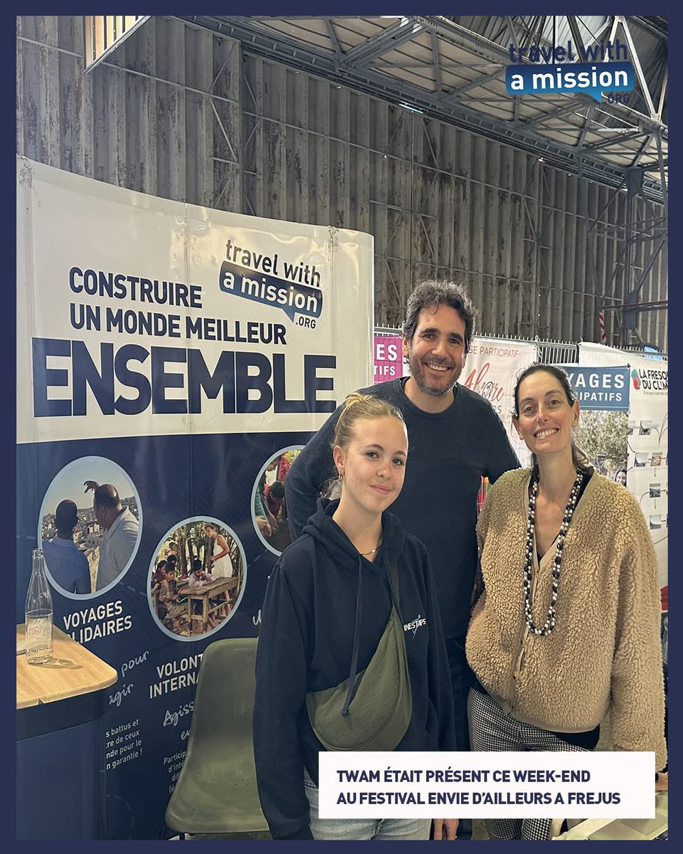 TWAM_FR's tweet photo. 🌍 Ce week-end, nous étions présents au Festival Envie d'ailleurs – édition 2025, qui s’est tenu cette année à Fréjus ! 🎒🌿

Un grand merci aux organisateurs, aux intervenants passionnés, et à toutes les personnes venues échanger avec nous sur le stand de Travel With A Mission. https://t.co/udG8OxuuBd