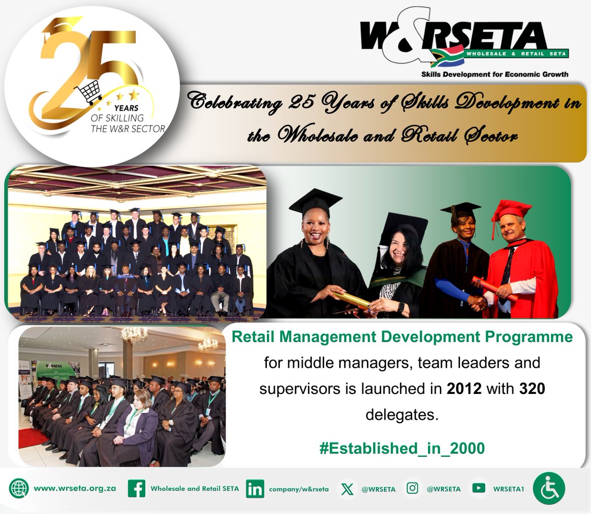 C E L E B R A T I N G 2 5 Y E A R S O F S K I L L S D E V E L O P M E N T I N T H E W H O L E S A L E &amp; R E T A I L S E C T O R

Retail Management Development Programme for middle managers, team leaders and supervisors is launched in 2012 with 320 delegates.

#Established_in_2000