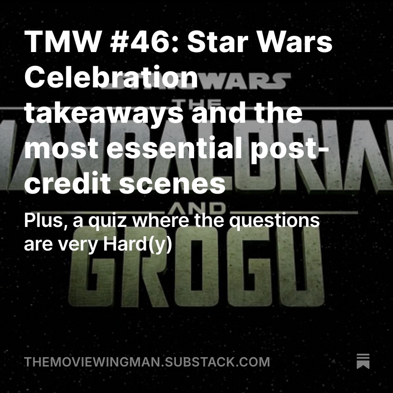 In today's newsletter, we're breaking down the big news from Star Wars Celebration, and thanks to Sinners we're looking at the most plot-crucial post-credit scenes ever. Plus, a Tom Hardy quiz!