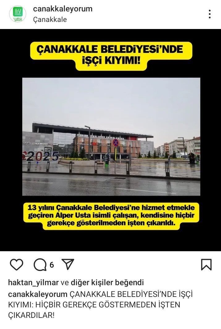 Çanakkale Belediyesi Hukuksuz İşçi Çıkarıyor...<a href="/herkesicinCHP/">CHP 🇹🇷</a> <a href="/alimahir/">Ali Mahir Başarır</a> <a href="/AylinNazliaka/">Aylin Nazlıaka 🇹🇷</a> <a href="/eczburhan/">Burhanettin Bulut</a> <a href="/eczozgurozel/">Özgür Özel</a> <a href="/ismailsaymaz/">İsmail Saymaz</a> <a href="/KucukkayaIsmail/">Ismail Kucukkaya</a> <a href="/fatihaltayli/">Fatih Altayli 🔴🇹🇷</a>