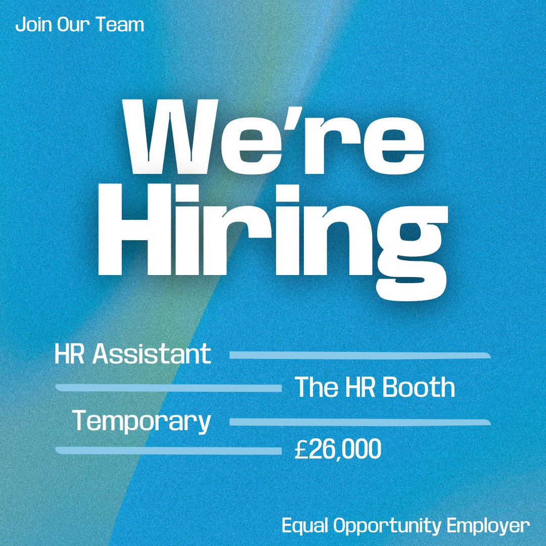 👋 Join our team!

🤝 We are hiring for an HR Assistant to join on a temporary basis to cover for maternity leave.

👇 Full job description and application link can be found via the link below..

🔗 thehrbooth.livevacancies.co.uk...