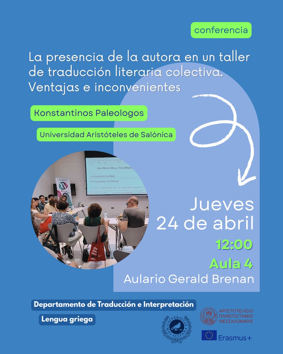 Este jueves 24 de abril, a las 12:00, tenemos el honor de recibir en la Facultad de Filosofía y Letras de la UMA (<a href="/InfoUMA/">Universidad de Málaga</a>)  a Konstantinos Paleologos, profesor de la Universidad de Salónica.

¡No os perdáis su conferencia!