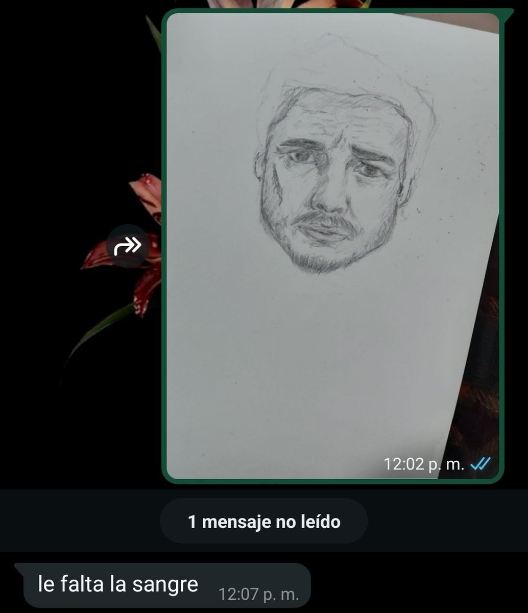 thderous's tweet photo. Le estaba mostrando a mi mamá un dibujo que estaba haciendo de Pedro como Joel, y solo me respondió esto... ok https://t.co/LK4F356XXN