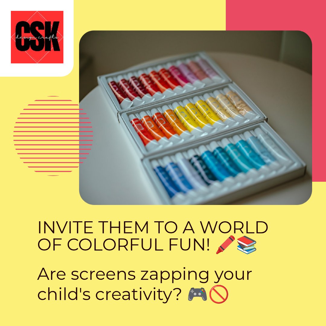 CSKDesignCrafts's tweet photo. Should your kids be glued to screens when they could be creating? 🎨 https://t.co/iT9X5Gkdbj