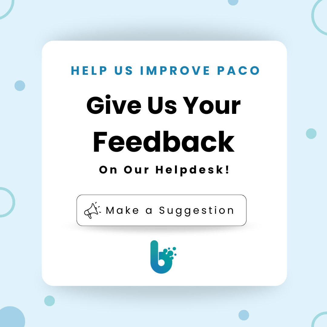 🗣️ Help Us Improve PACO

We believe that the best innovations come from those using PACO every day. That’s why PACO is built by clinicians, for clinicians - with your voice at the heart of it.

Share your thoughts - not just today, everyday 👉  eu1.hubs.ly/H0jkMyr0