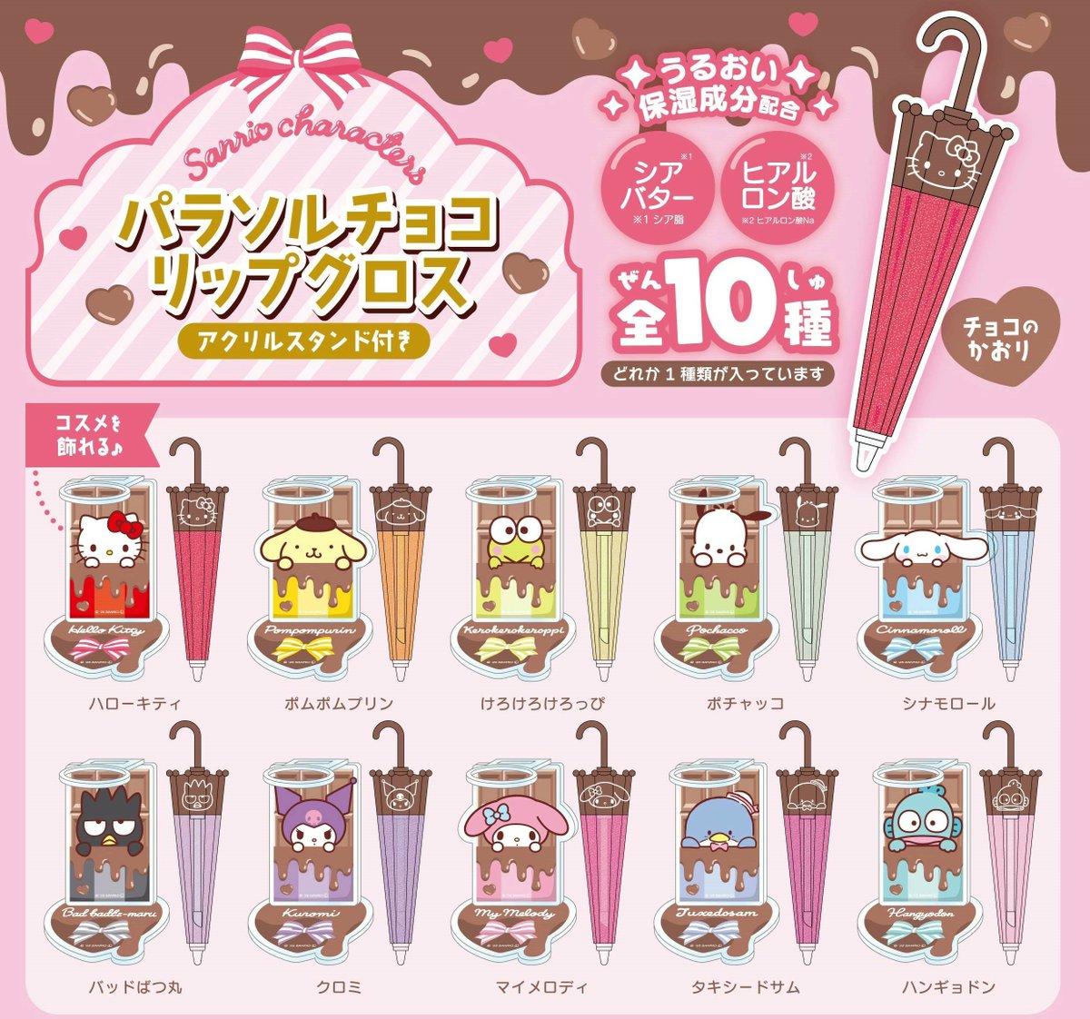 サンリオキャラクターズ パラソルチョコリップグロス アクリル