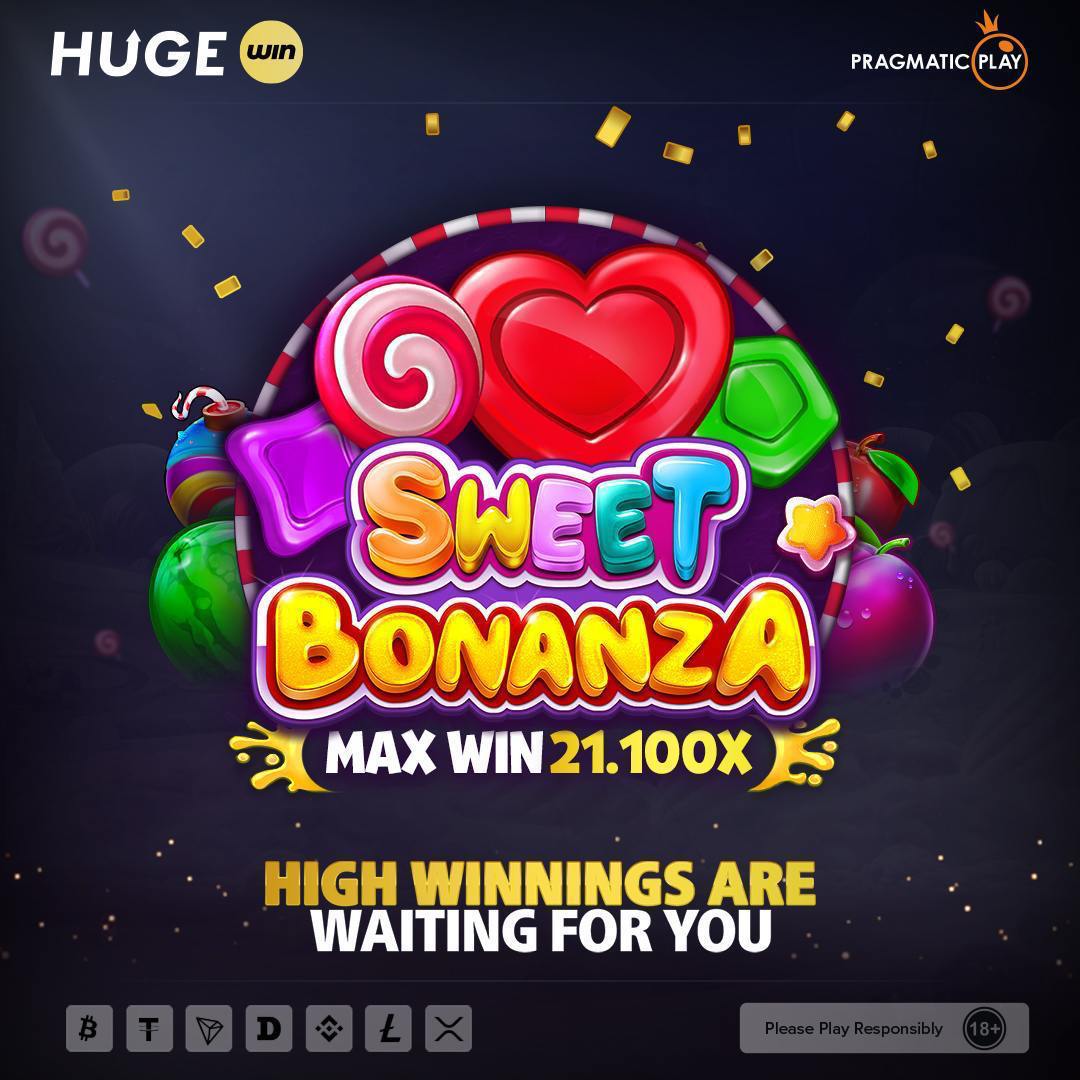 hugewinofficial's tweet photo. Step into a vibrant candy wonderland with
Sweet Bonanza by Pragmatic Play! 🍬

Indulge in delicious treats and chase after the incredible max win of 21,100x your bet, with an RTP of 96.51%! Get ready for a sweet rush like never before! 🎰

Play now ➡️ https://t.co/pK6LxF9fjB

#Hugewin #CryptoCasino #SweetBonanza #Slot #Casino
