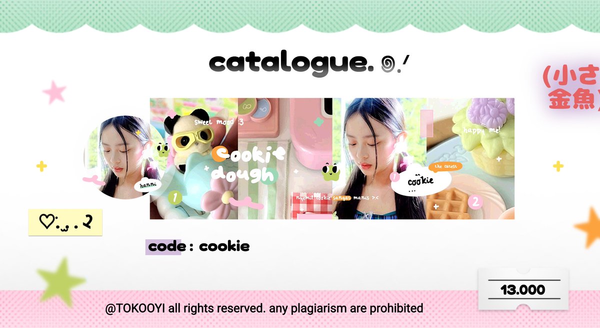 TOKOOYI's tweet photo. help repost? thank you 🍮 ^__=3 

halo 🖖🏻 oyi kembali membawa anak baru namanya "cookie" 🍪 tolong beri cinta yang banyak ke cookie yaa! 🫳🏻 semua layout model dibawah ufs — aku juga open titipan untuk katalog ini, bisa scroll kebawah untuk info lengkapnya 💬

#zonauang #zonaba https://t.co/7njRjMALNa
