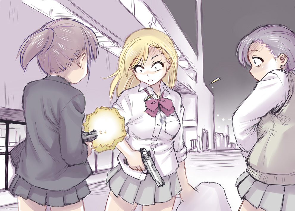 もう何度も上げているが、タグにかこつけて再掲の
通学カバンを盗られたので取り返す女子の絵
#おもむろに治安の悪い女の画像を貼る見た人もやる 