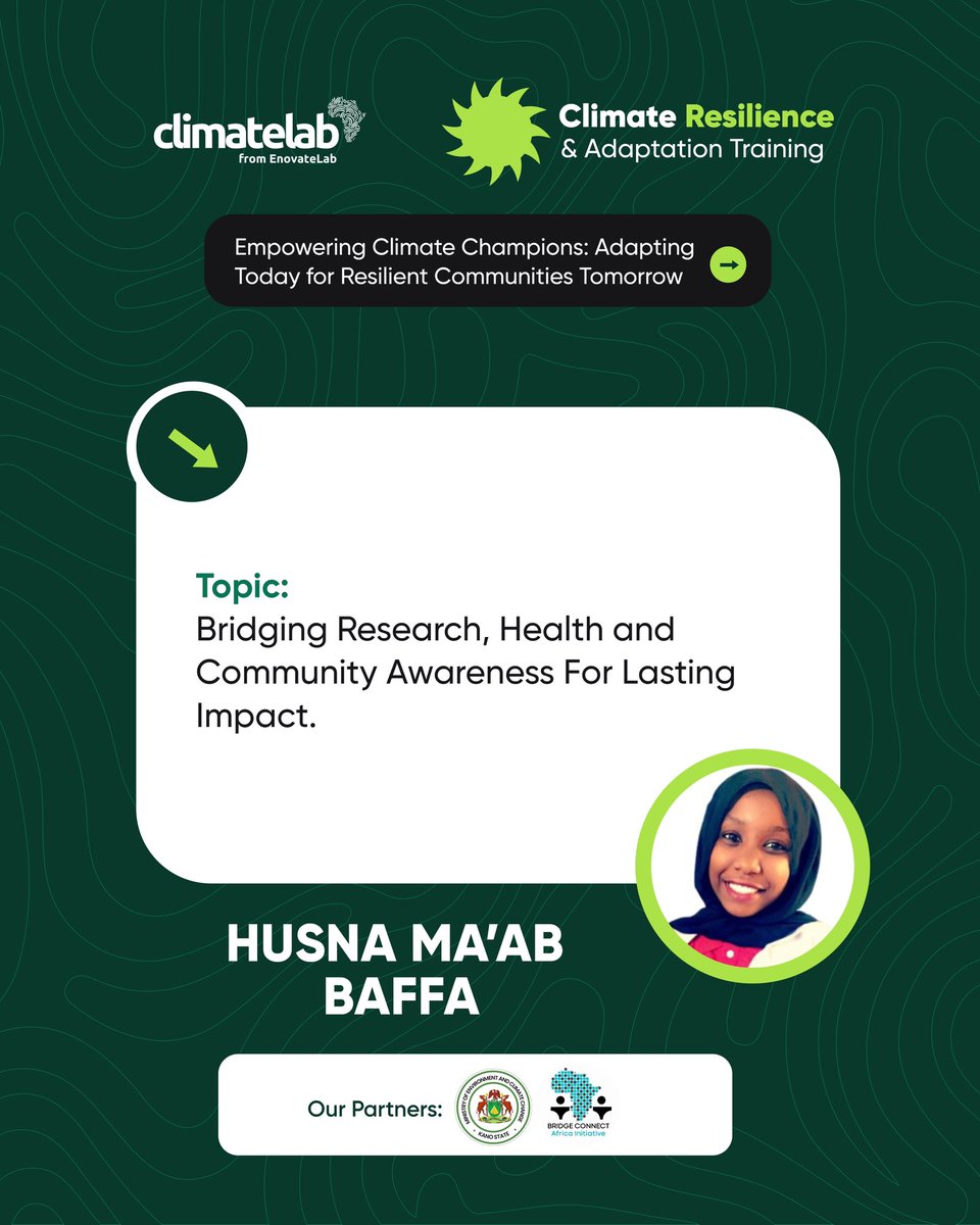 Enovatelab's tweet photo. Husna Baffa (@solutions25_) is a passionate African public health specialist dedicated to reshaping Africa’s narrative through civic advocacy and humanitarian work aligned with the AU Agenda 2063. She oversees TB and HIV programs in Kano State, providing technical expertise and https://t.co/rP2n12X6kX