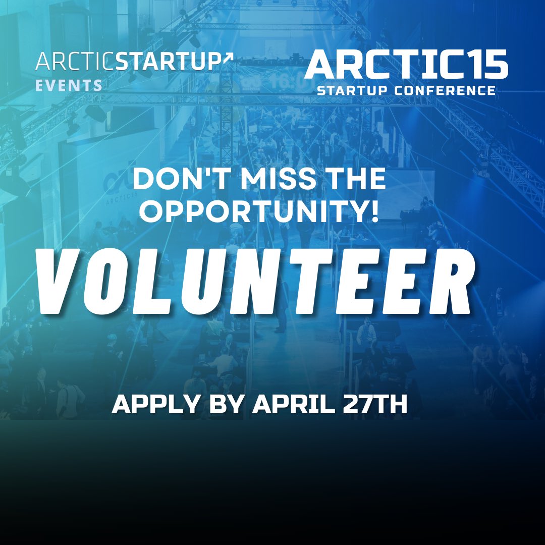 LAST CALL to Join the Arctic15 Volunteer Team!
Applications are closing soon. 

Help shape the future of the Nordic startup scene while building your skills and making meaningful connections.

Apply by April 27th before it’s too late:
👉 arctic15.com/volunteer-at-a… 

#actionmatters