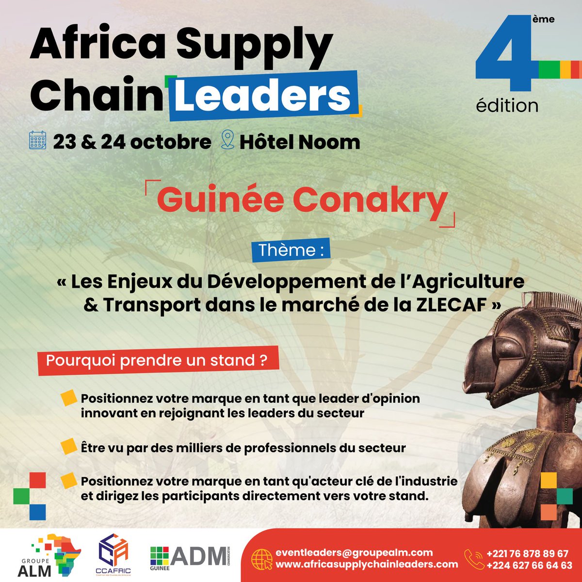 supply_africa's tweet image. ✨ #Runin 🛣️to #Conakry

📍 Pour exposer ou participer à cet événement, inscrivez-vous sur ce lien : africasupplychainleaders.com/inscription-ex…

#africasupplychainleaders #logistics #supplychain #transit #shipping #globaltrade #freight #agriculture #ports #airports #industry #imports #exports