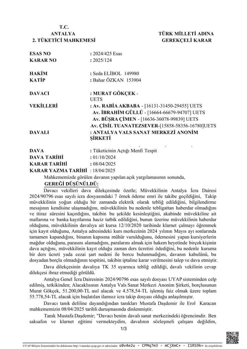 TuketiciBasvuru's tweet photo. VALS SANAT MERKEZİ MAĞDURLARINA YARGIDAN MÜJDELİ HABER 
Antalya 2 Tüketici Mahkemesinden Vals Sanat Merkezinin mağdur ettiği yüzlerce kursiyere müjdeli haber. Tüketici hakkını aradı, mahkeme tüketicinin hakkını teslim etti. 
Vals sanat isimli işletme hizmet vermediği gibi aldığı senetleri icra takibine koyarak tüketicileri mağdur etmiş, hem de hakkında şikayet edenlere gözdağı vermeye çalışmıştı. Valsa gereken tokatı yargı vurdu. 
https://t.co/qhBgn0u0Lv
@aydinagaoglu @avibrahimgullu @gulluhukuk @sikayetmasasi @TuketiciMerkez #sondakika #valssanatmagdurlari #valssanat #tüketici #ValsSanatMağdurları