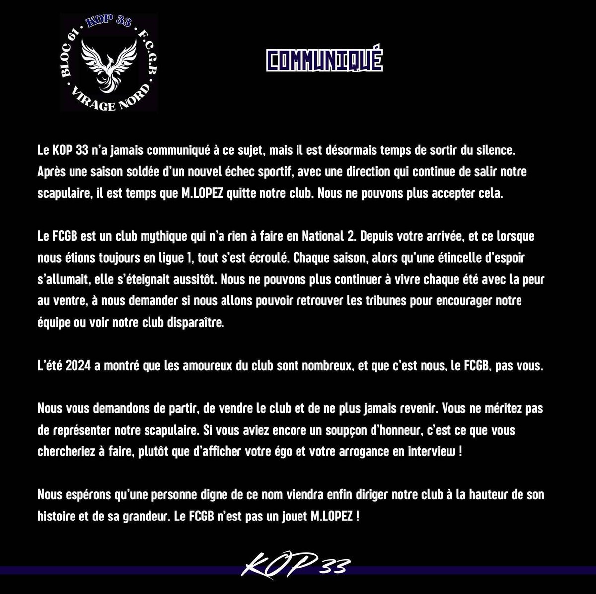 lekopdu33's tweet image. [ communiqué officiel ]