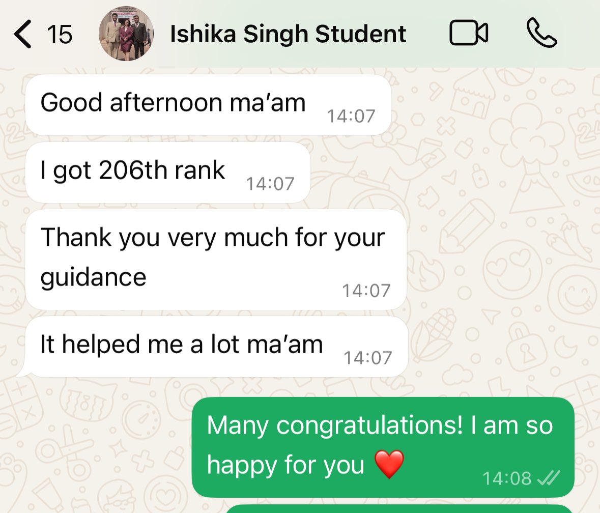 Heartiest congratulations to my Medical Science Optional student, Ishika Singh, on securing an impressive All India Rank 206 in #UPSC Civil Services Examination 2024 in the first attempt itself! 
#upscresults