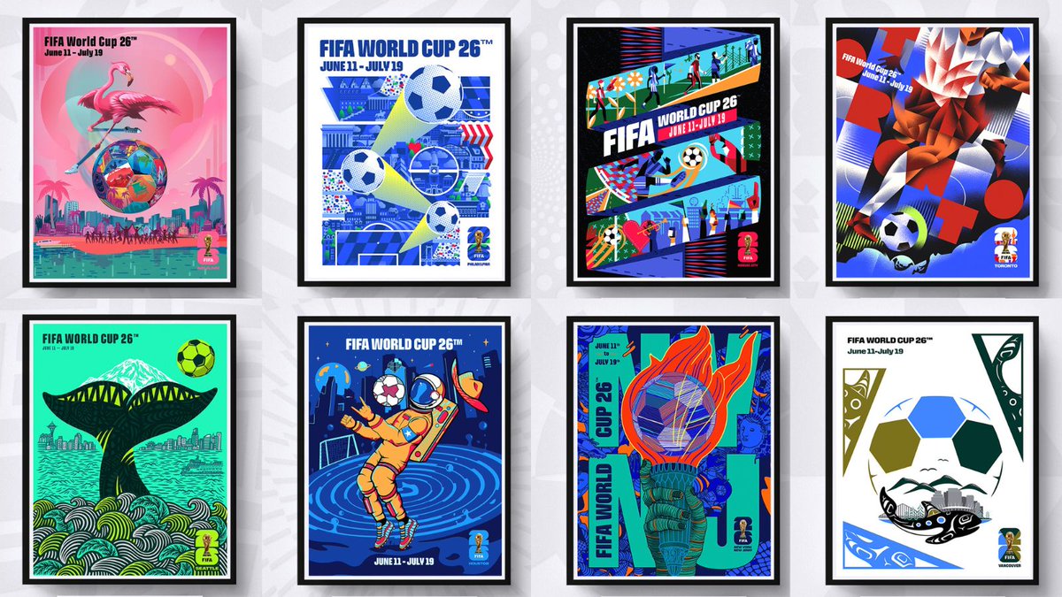 LowerBlock's tweet photo. THESE ARE GORGEOUS. FIFA Unveils 16 Stunning Posters for World Cup 26 Host Cities 

#worldcup #footballposters #footballart

https://t.co/qt5dK50oIc https://t.co/sMjANAh1jo
