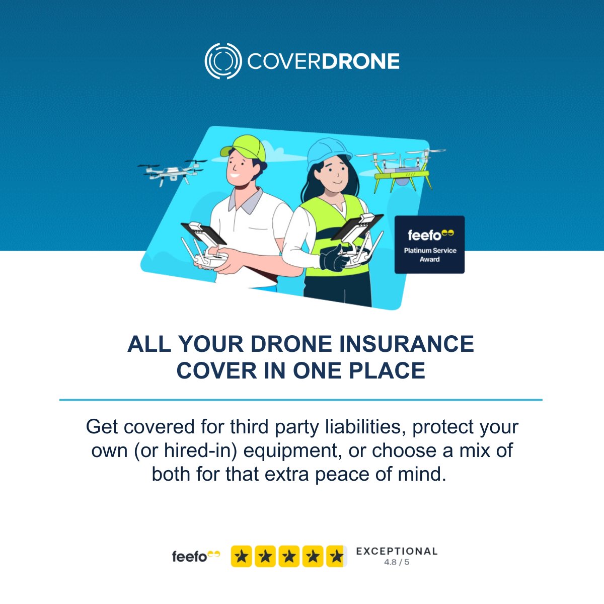 coverdrone's tweet photo. With our drone insurance policies, all your cover is in one place. You can select public liability only cover, insure your equipment (or equipment that is hired-in), or select both for that extra peace of mind.

To get a quote, visit https://t.co/x2dJeblQ1s 

#drone #uav https://t.co/C9PYZN6uxN
