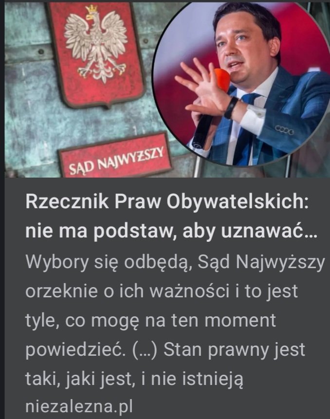 ‼️Rzecznik Praw Obywatelskich w dzisiejszym wywiadzie  dla <a href="/niezaleznapl/">Niezalezna.PL</a>  wyrażnie stwiedza,  że z  orzeczeń trybunałów europejskich nie wynika jakoby w Polsce w ogóle nie było organu, jakim jest Trybunał Konstytucyjny, czy aby było uzasadnione twierdzenie, iż orzeczenia Sądu