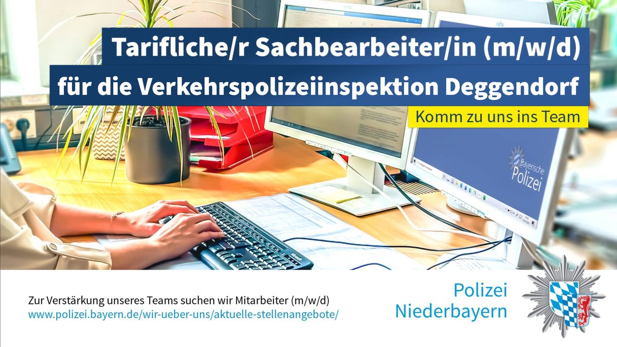Eine abgeschlossene Ausbildung in einem Büroberuf sowie sehr gute Rechtschreibkenntnisse sind vorhanden?

Interesse besteht an der Unterstützung polizeilicher #Sachbearbeitung durch administrative Tätigkeiten und Schreibarbeiten?

Mehr Infos dazu hier:
▶️ bevi.polizei.bayern.de/index.php?ac=j…