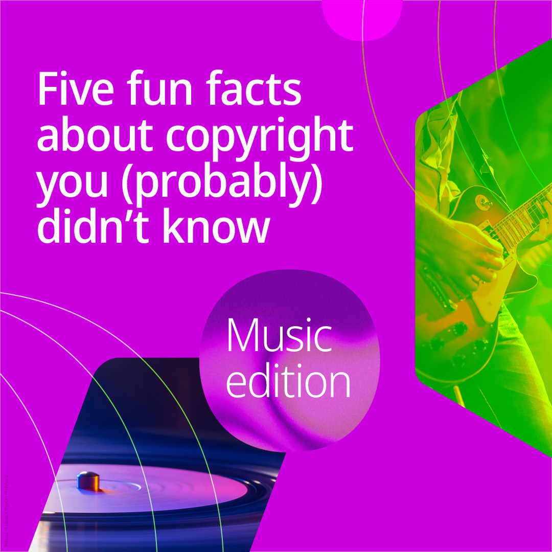 WIPO's tweet photo. Feel the beat of… music copyright! 🎶

Giving creators control over the use of their work, copyright plays an important role in empowering musicians to make a living from their passion.

Swipe through for five fun facts about copyright.

#WorldIPDay