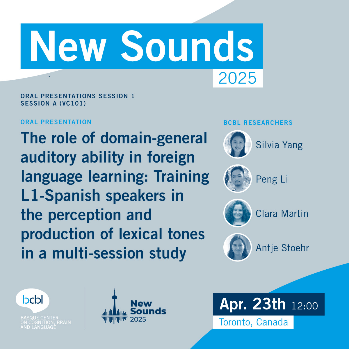 bcbl_'s tweet image. 🔛 #BCBL researchers have a prominent presence this week at #NewSounds2025 in Toronto.
They will present their scientific work in the 11th international symposium on the acquisition of #secondlanguage #speech.
Full programme👇
🔗 newsounds2025.artsci.utoronto.ca
