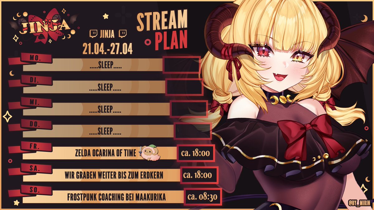 Jinja | original Song LILITH 🔥 LIGHTMOTIF (@jinjaowo) on Twitter photo 🗓️ Streamplan 🗓️
Klein but fine! (oder so)
🔥 FR ➜ Wieder dieses komische uralte Game
🔥 SA ➜ MUSS. TIEFER. GRABEN!!! 🕳️
🔥 SO ➜ Ich coache <a href="/maakurika/">Maakurika🦐 LIGHTMOTIF</a> zu unerhörten Zeiten in Frostpunk owo 🗓️ Streamplan 🗓️
Klein but fine! (oder so)
🔥 FR ➜ Wieder dieses komische uralte Game
🔥 SA ➜ MUSS. TIEFER. GRABEN!!! 🕳️
🔥 SO ➜ Ich coache <a href="/maakurika/">Maakurika🦐 LIGHTMOTIF</a> zu unerhörten Zeiten in Frostpunk owo