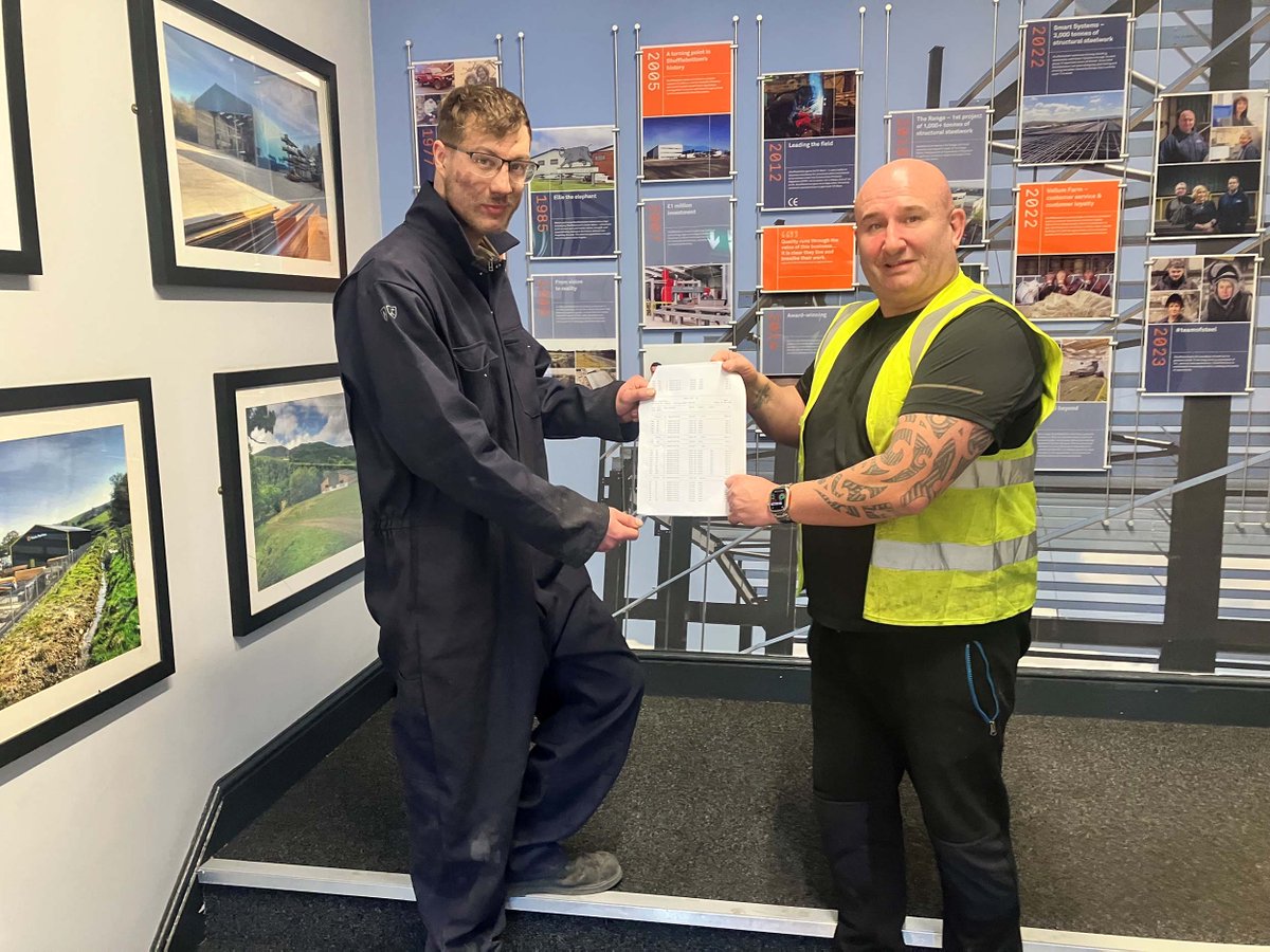 Congratulations/llongyfarchiadau to Finlay Allen who has completed his apprenticeship here at Shufflebottom under the wing of General Foreman, Eddie Roche. Finlay's career journey continues with us! Full story here: 
tinyurl.com/4s3medwa
#UKsteelindustry #manufacturingwales