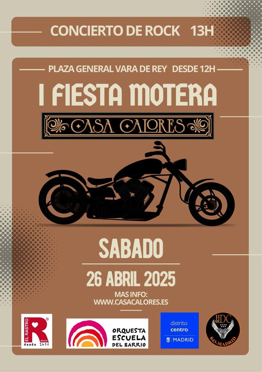Nos vemos este sábado 26 de abril en la I Fiesta Motera #HDC843MADRID