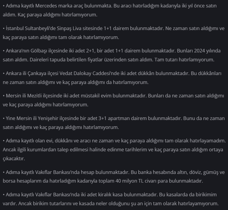 Profesorfacia's tweet photo. Rüşvet ve yolsuzluktan tutuklanan ve evinden 2 milyon dolar ile 26 kg altın çıkan Devlet Hava Meydanları İşletmesi’nin eski Daire Başkanı Mehmet Cemil Acar'ın diğer mal varlıklarının listesi:

Ekrem İmamoğlu için hiçbir iddianemede olmadığı halde 560 milyar yalanı uyduran haysiyet ve şeref yoksunlarının bunun için tek kelime ettiğini duydunuz mu???