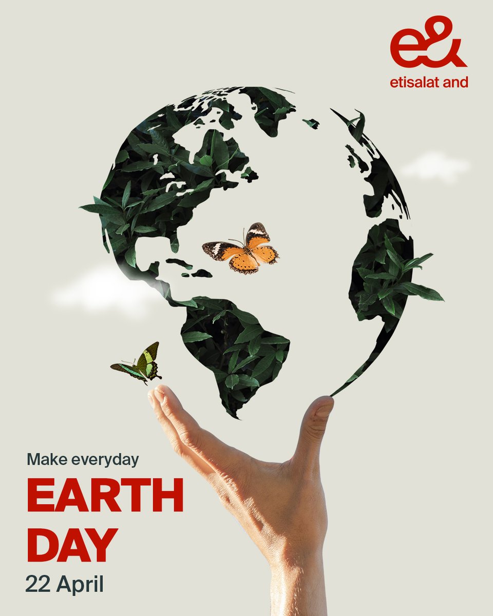 At e&amp;, we believe that every day should be Earth Day🌍

We are dedicated to building a sustainable, inclusive future by embracing adaptability, resilience, and innovation. As we work towards net-zero emissions, we’re also minimising waste, and investing in renewable energy and