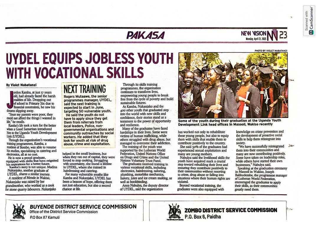 We’re proud to see UYDEL’s work featured in the press! Through our vocational skilling programs, we're equipping vulnerable and jobless youth with practical skills in catering, hairdressing, mechanics, and more, helping them break the cycle of poverty, regain hope, and build