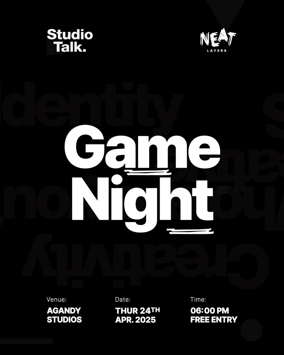 NeatLayers's tweet image. Greetings Fam 🤗
This week at studio talk. We Play!
Carry all the vibe and energy. It tends to get intense 🤓.
See you soon!