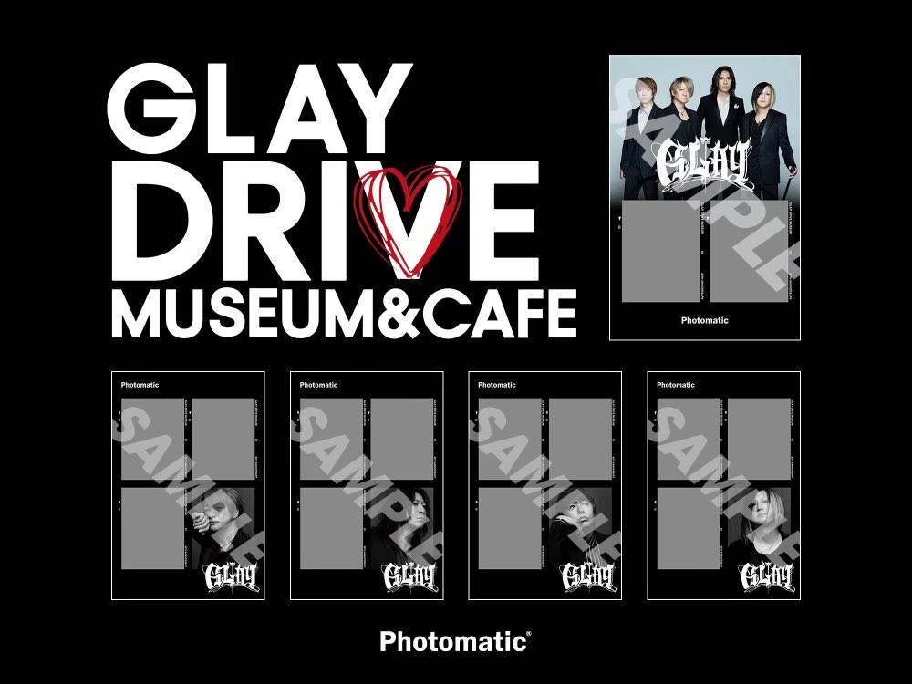 Photomatic ✕ 「GLAY DRIVE MUSEUM &amp; CAFE」 at SHIBUYA TSUTAYA 
特別フレーム公開📸

セルフフォトブース「Photomatic」にて、SHIBUYA TSUTAYAオリジナルフレームの写真を撮影いただけます！
ご来場記念に、オリジナルフレームでの撮影をお楽しみください🎶

◆価格：1枚 800円（税込）
※