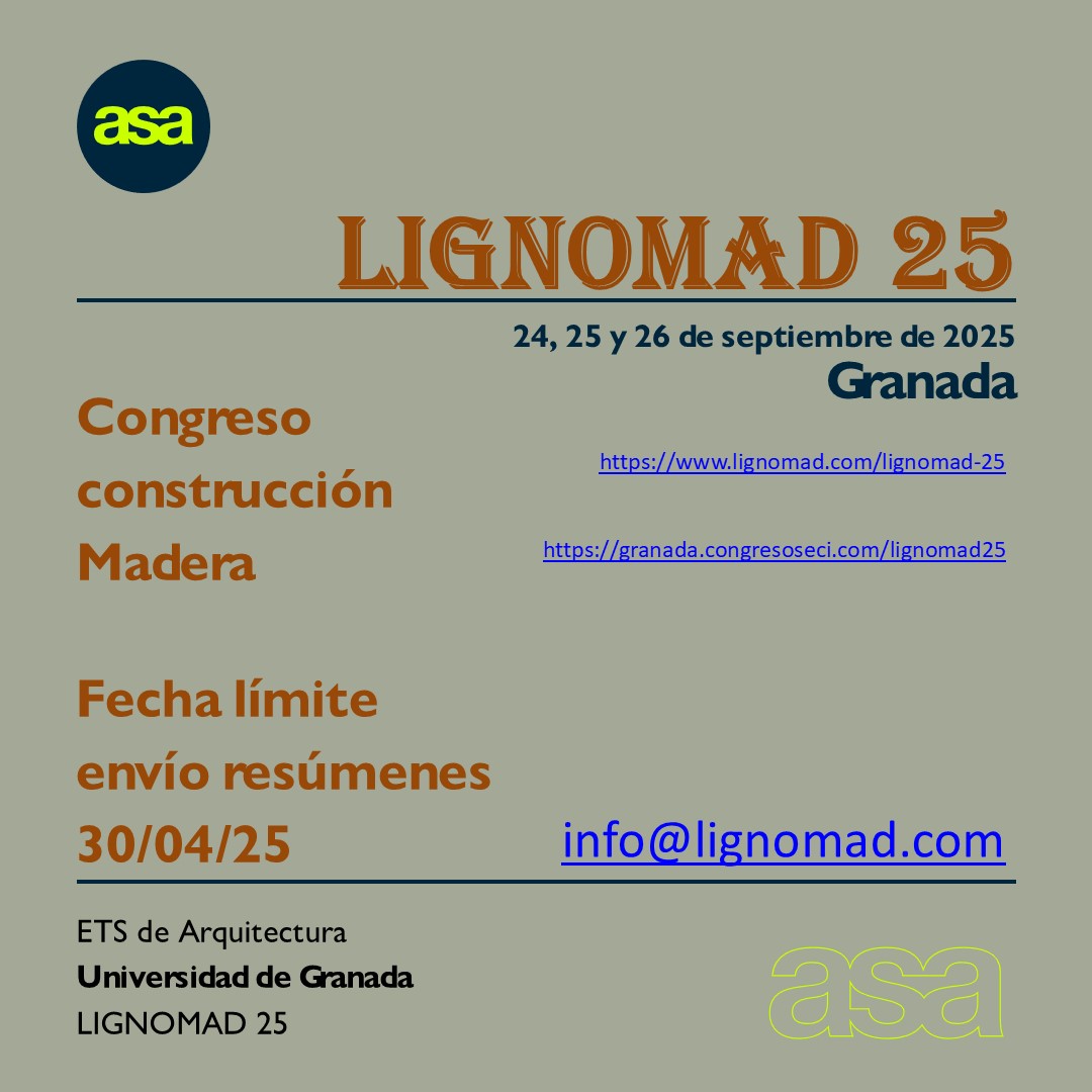 Lignomad 2025

#madera 
#arquitecturaydiseño 
#granada 
#sostenibilidad 
#arquitectura 
#congreso