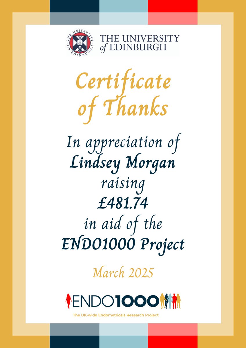 UoEFundraising's tweet photo. Many thanks to Lindsey for raising £481.74 in aid of @ENDO1000project by giving up coffee for the month of March.
@horne_research @p_saunder @exppect @lynsmilligan @endowarriors1 @2013Clairew @EndowarriorArt @deac_sco @MarieMacklin https://t.co/t0vuFPQn9d