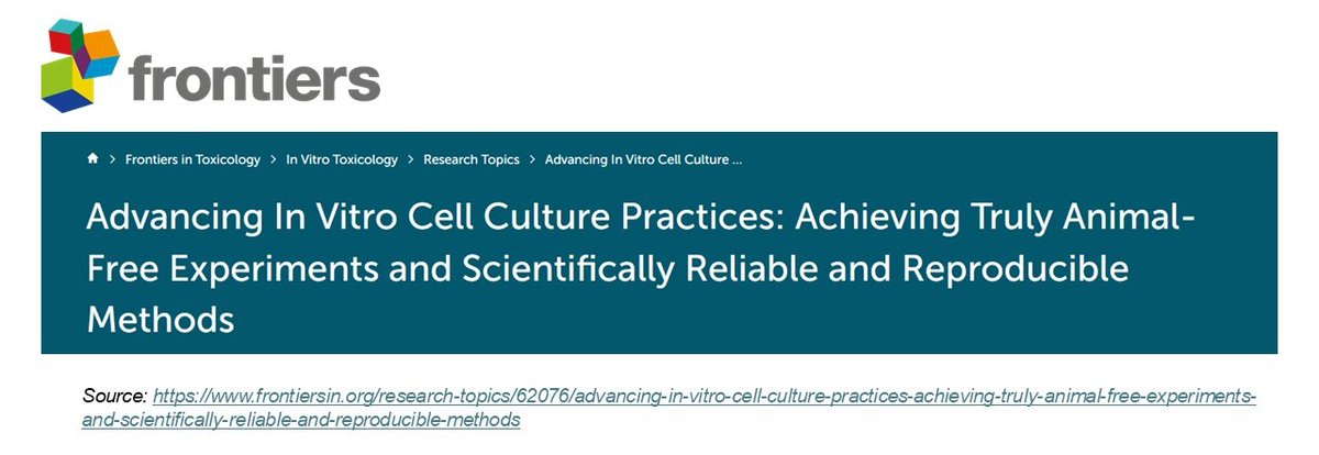 📣Call for manuscripts from Frontiers on advancing animal-free #cellculture practices 🧪

📃 Broad range of submissions welcomed ✔️

📅 Deadline: 30/05/2025

More information: re-place.be/news/call-manu…