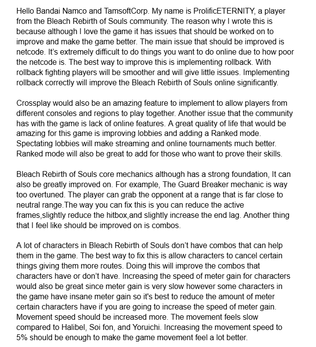 _ETERNITY_YT_'s tweet image. Day 3 of giving @BandaiNamcoUS @tamsoft_corp @BLEACH_game_en