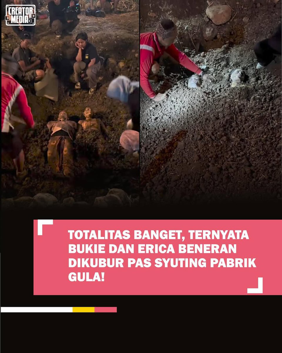 MDPictures's tweet photo. Repost from @creatormedia.id on Instagram

Emang perjuangan @bukiegn dan @eri.carl ga main-main ya di @pabrikgulafilm!

Beneran dikubur begini, lho.

Siapa yang udah nonton adegan ini di bioskop? https://t.co/ALMteKNmZS